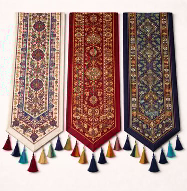 Decorative embroidered table runners