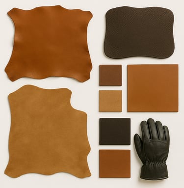 Processed leather hides and raw materials for manufacturing, export quality leather