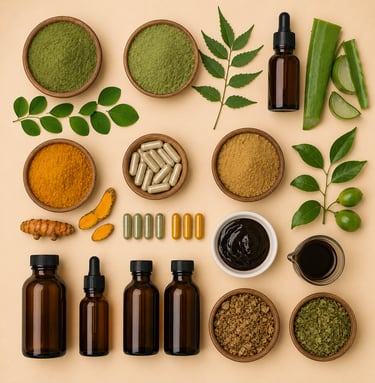Herbal extracts, botanical powders and natural wellness ingredients