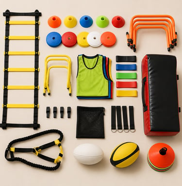 Professional football and rugby training equipment