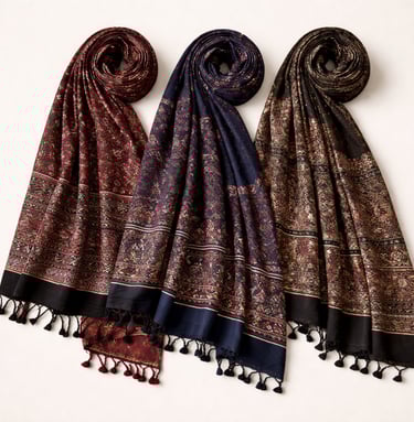 Ajrak print dupattas handmade