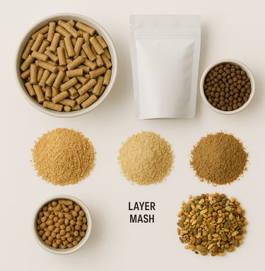 Livestock and poultry feed for balanced nutrition, export quality feed