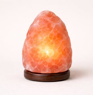 Pink Himalayan crystal salt lamp warm ambient lighting