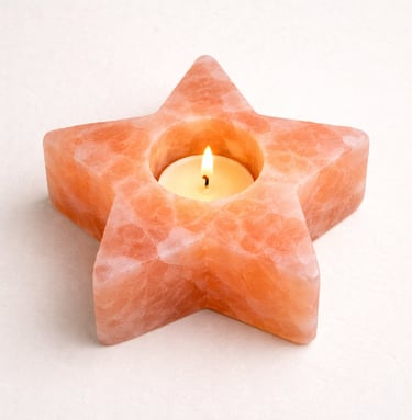 Star shaped Himalayan salt candle holder crystal ambient lighting