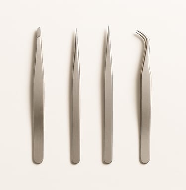 Precision stainless steel tweezers for eyebrow shaping and fine grooming, export grade beauty tools 