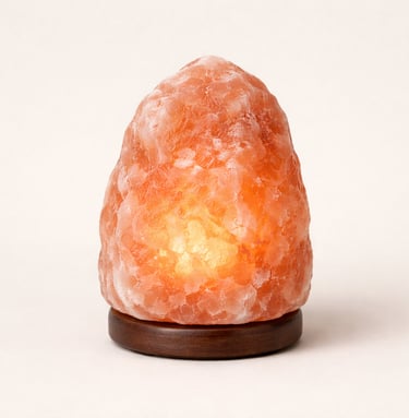 Unpolished Himalayan pink salt lamp raw mineral texture décor light