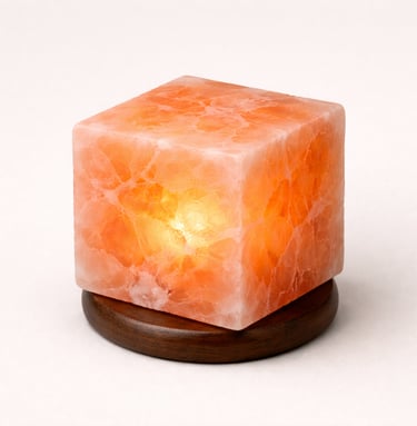Cube Himalayan salt lamp modern geometric décor lighting