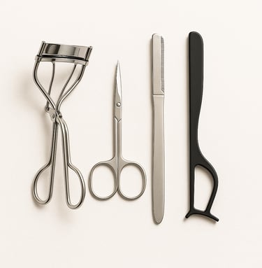 Eyelash curlers and eyebrow grooming tools for eye makeup precision, professional export quality bea