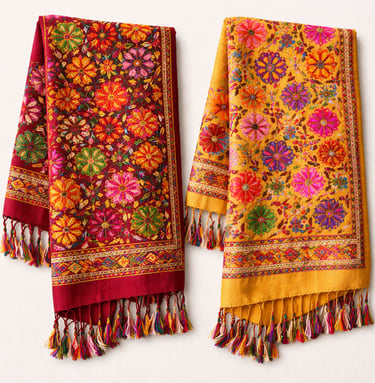 Embroidered Phulkari shawls Pakistan