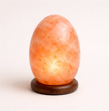 Oval Himalayan salt lamp smooth crystal décor light