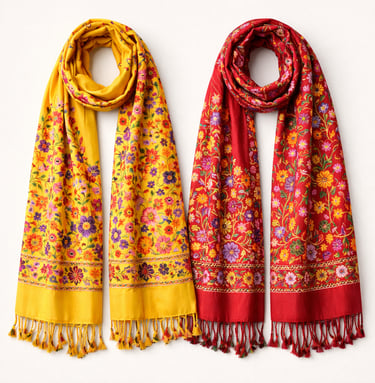 Phulkari embroidered dupattas handmade