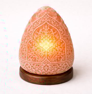 Mughal design Himalayan salt lamp traditional carved décor light