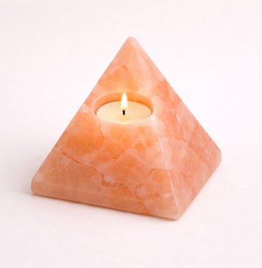 Pyramid Himalayan salt candle holder crystal glow lighting décor