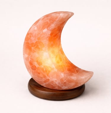 Moon shape Himalayan salt lamp crescent décor lighting