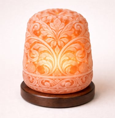 Ornamental Himalayan salt lamp decorative artisan lighting piece