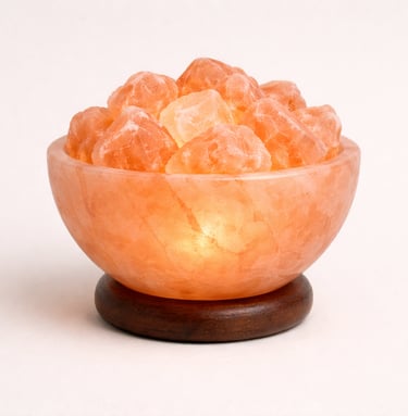 Himalayan salt bowl lamp crystal chunks glow lighting