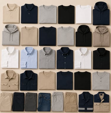 Export-quality apparel including casual wear and uniforms.