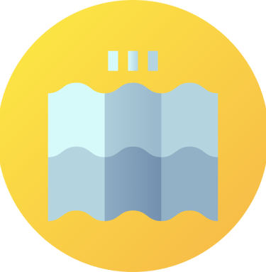 logo de toiture avec un rond jaune autour 