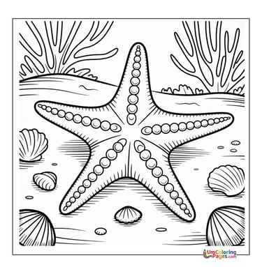 easy starfish coloring page for children