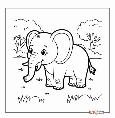 Elephant family coloring template wildlife herd printable