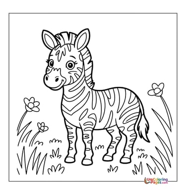 Baby zebra coloring page cute ape printable