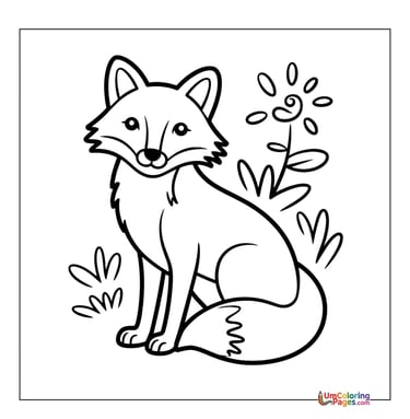 Baby fox kit coloring page cute wildlife printable