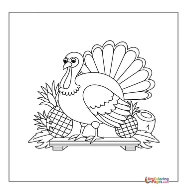 easy turkey coloring page for children