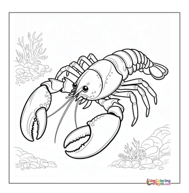 easy lobster coloring page for children