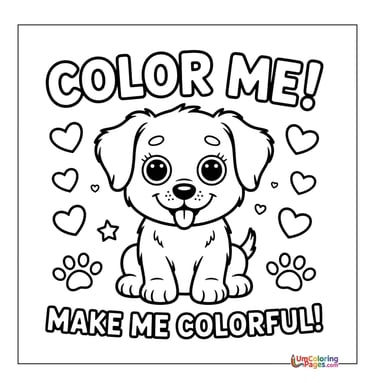 Fluffy puppy outline drawing preschool animal printable