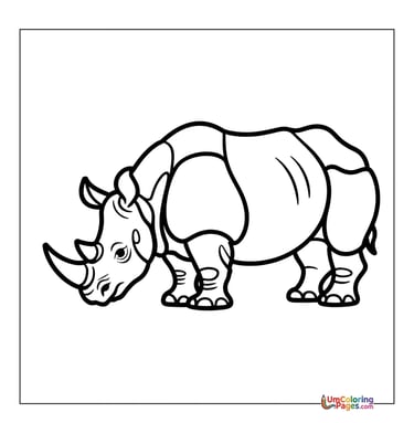Baby rhino calf coloring page cute wildlife printable