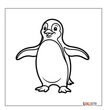easy penguin coloring page for children