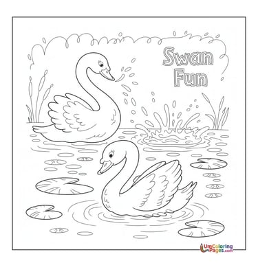 easy swan coloring page for children