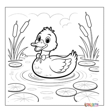 easy duck coloring page for children