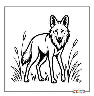 Wolf pup coloring page baby wildlife printable