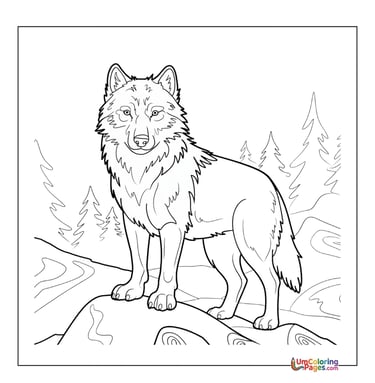 Arctic wolf coloring template white winter animal