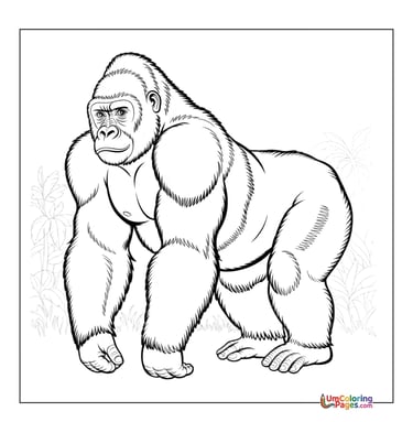 Baby gorilla coloring page cute ape printable