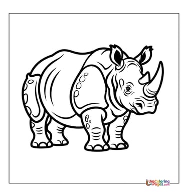 White rhinoceros coloring template safari animal