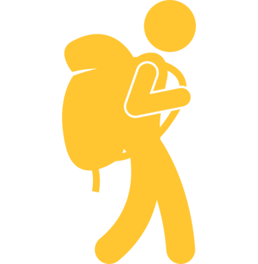 logo of a man backpacking