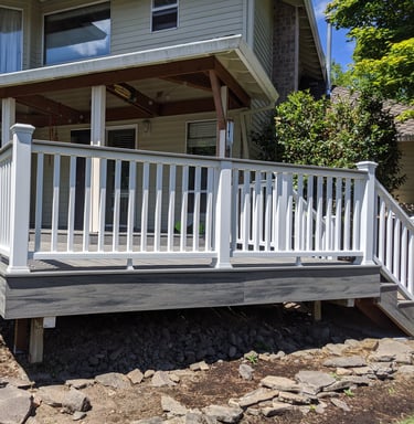 Composite handrail with Trex Composite decking