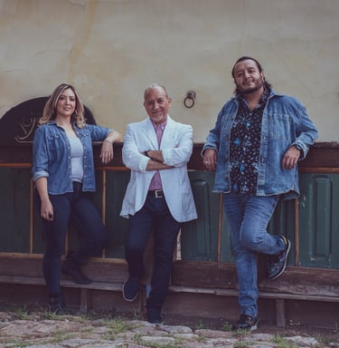 a group of people standing next to each other