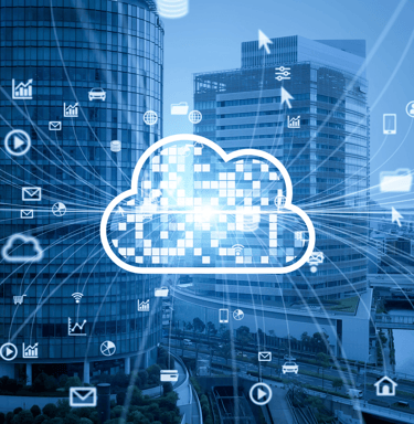 A graphic for a course on Cloud Computing Fundamentals with AWS, Azure, and GCP.