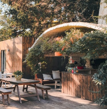 Backyard of Posada La Case in Punta Del Este, Uruguay