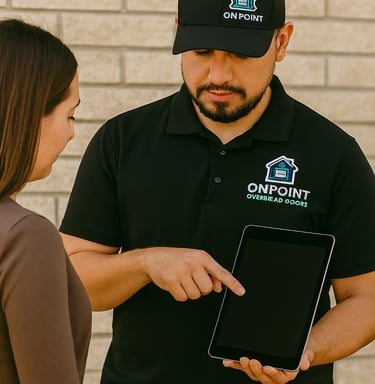 On point overhead doors offer free estimates. Call now for you're garage door solution.