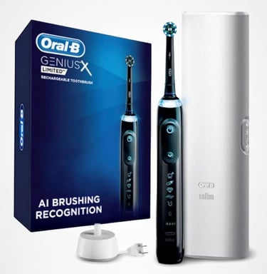 Oral-B Genius X electric toothbrush with AI technology and charging base