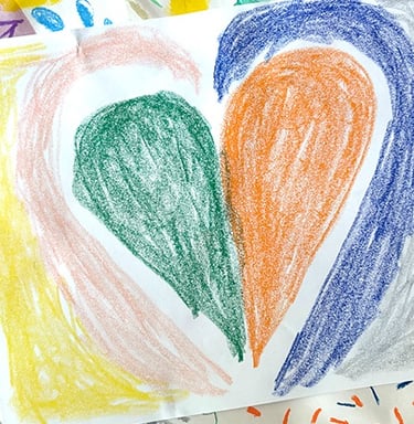 a drawing of a heart with two sides