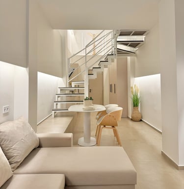 Ground floor - Living room with Sofa bed and 58' 4K TV.