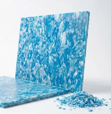 Panneau de plastique recyclé PEHD bleu