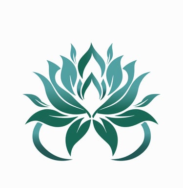 Logo von einer grünen Lotusblume auf weissem Hintergrund