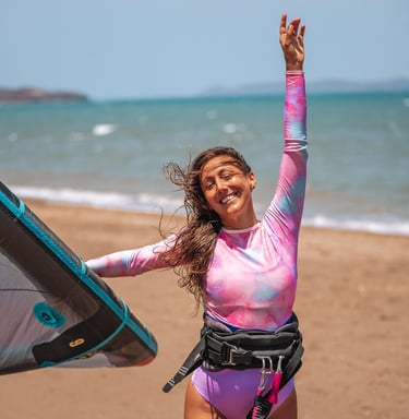 Girl Kitesurfing Costa Rica