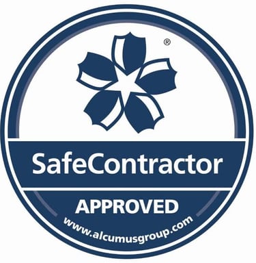Alcumus SafeContractor Approved accreditation logo for health and safety compliance.